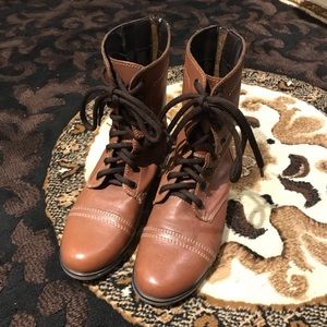 Steve Madden Zip Up and Lace Up Rust Brown Booties